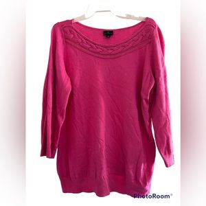 Worthington Women's Pink Boat Neck 3/4 Sleeve Sweater Size XL